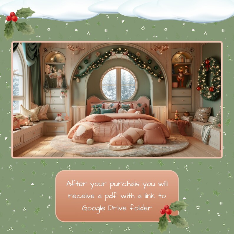 Cute Christmas Backgrounds. Vtubers Christmas Bedroom Backgrounds