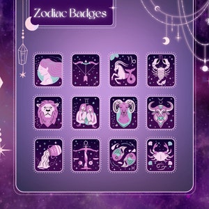 Odznaki subskrybentów Zodiac Twitch. Odznaki bitów astrologicznych. Odznaki poziomów horoskopu i punkty kanału.
