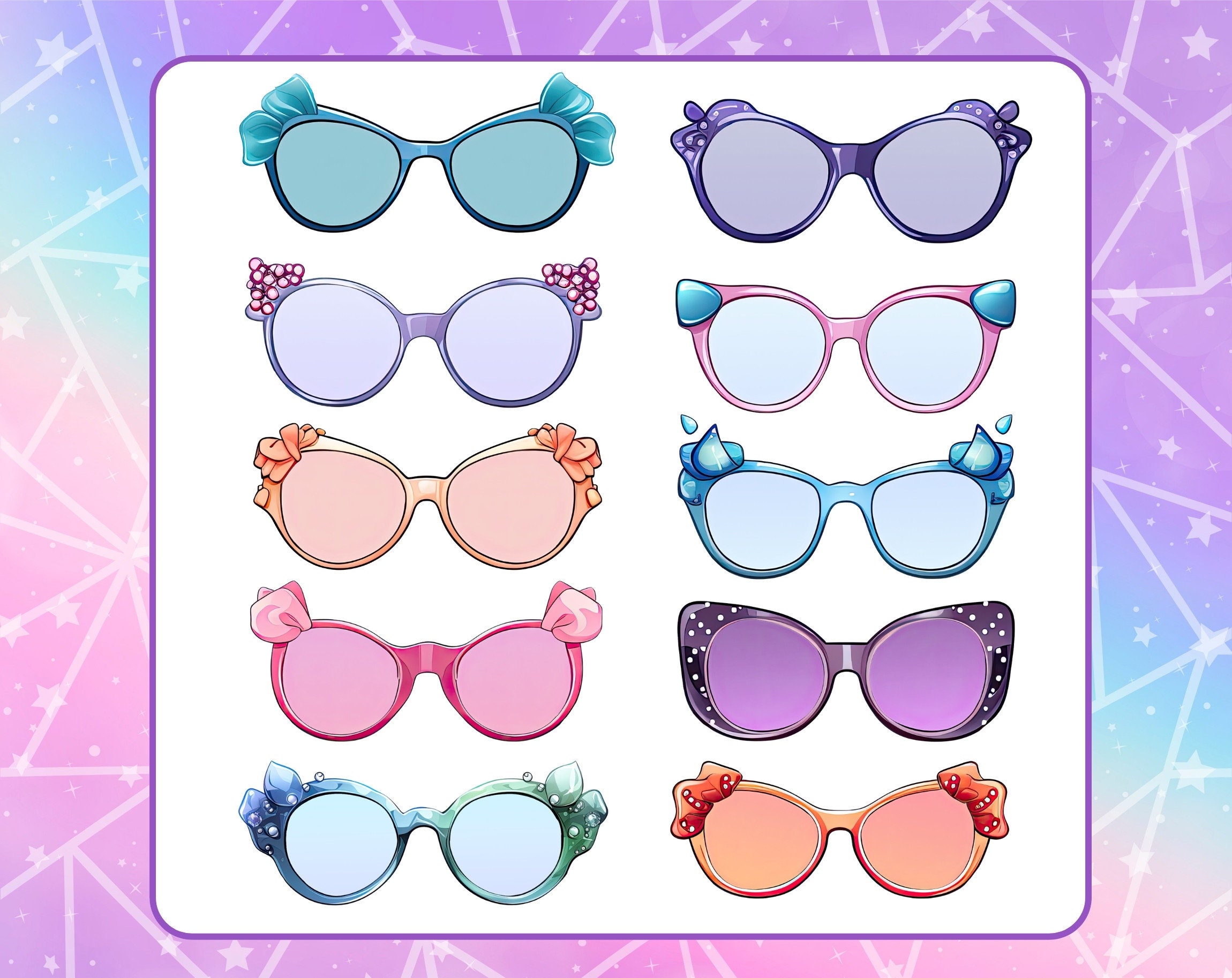 20 Vtuber Fantasy Glasses . Pngtuber Outfit Assets for Twitch. Vtuber