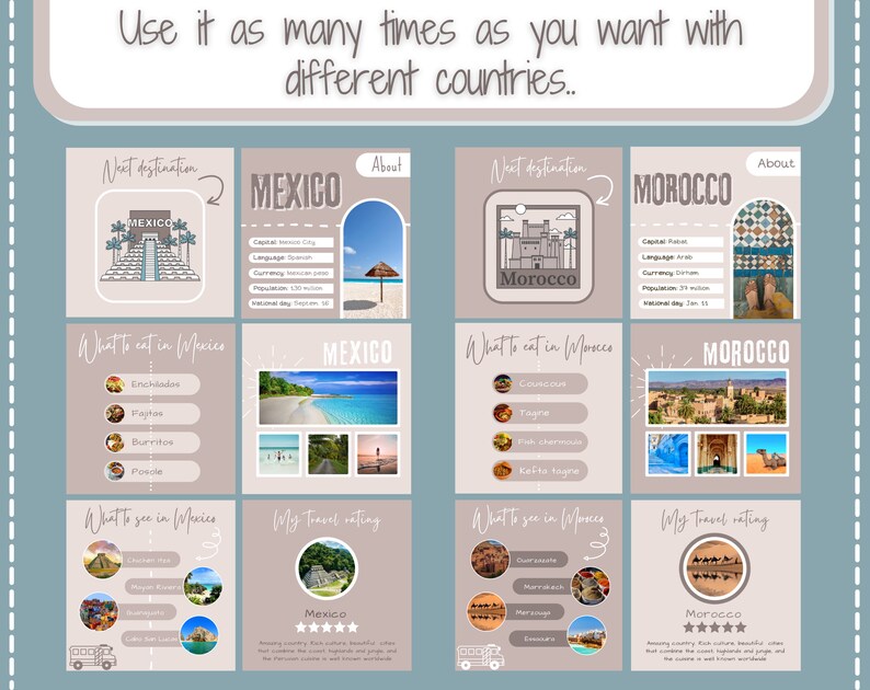 Travel Instagram template, Travel agent canva template, Travel social media template image 7