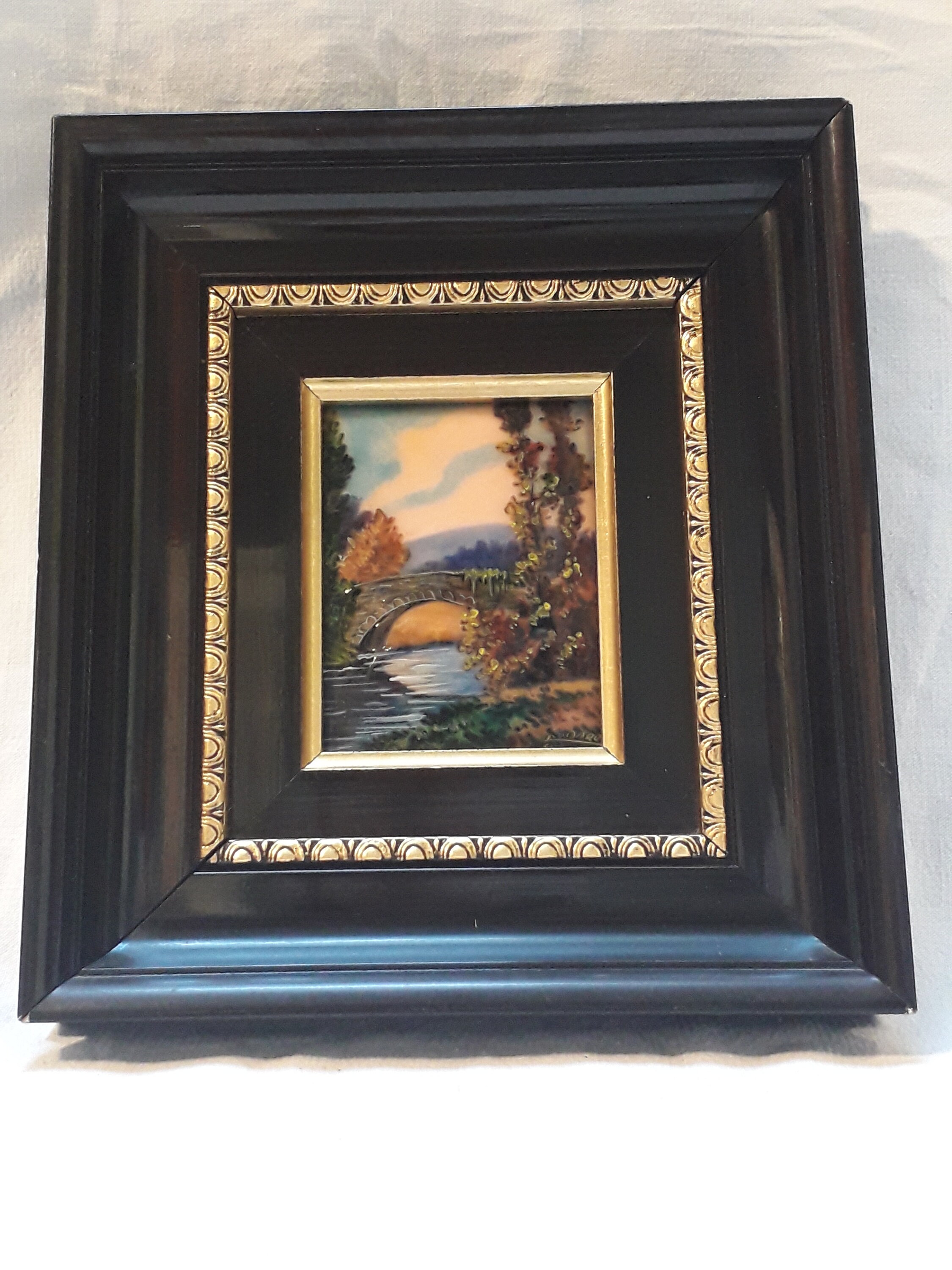 Limoges Émail sur Cuivre Peinture Signée