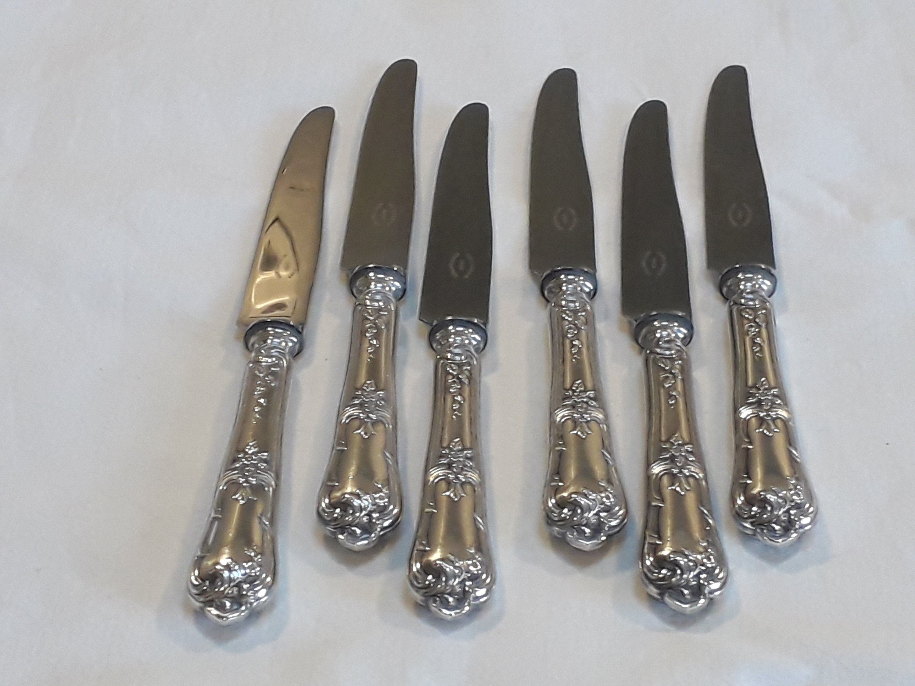Superbe Ensemble de 6 Couteaux à Boulenger Français Antiques Parisiens d'entrée/Entrée Dessert - Lou