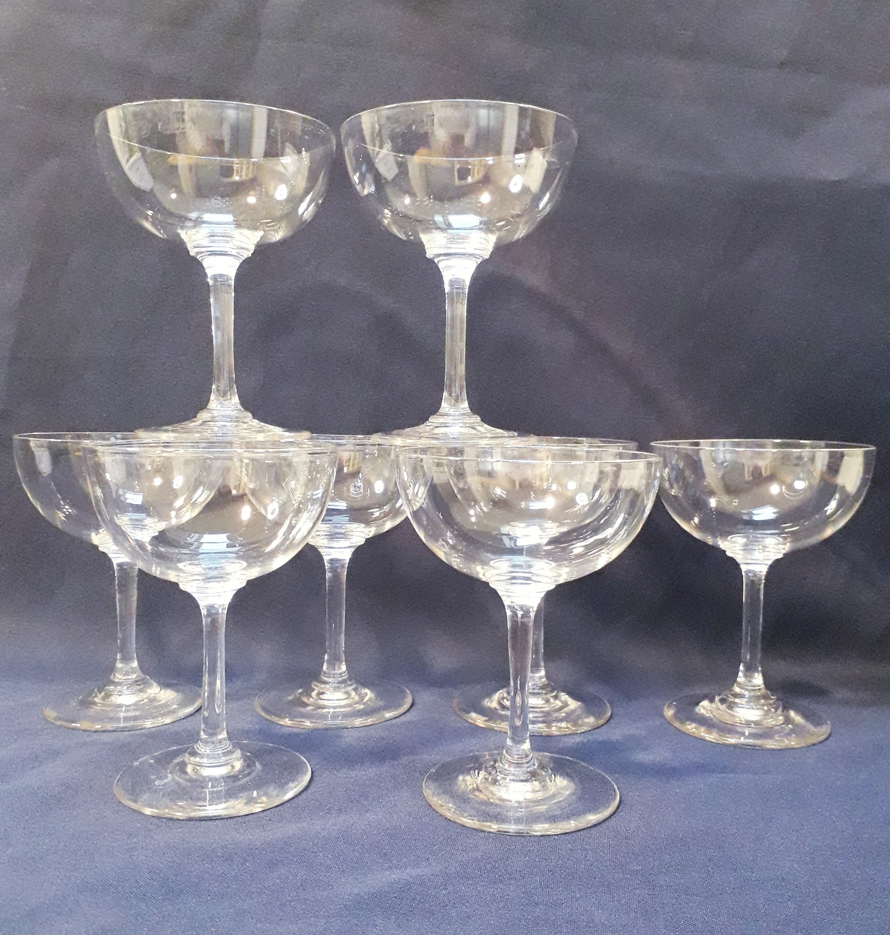 8 Élégants Coupés à Champagne Cristal Clair/Grands Verres Sherbert