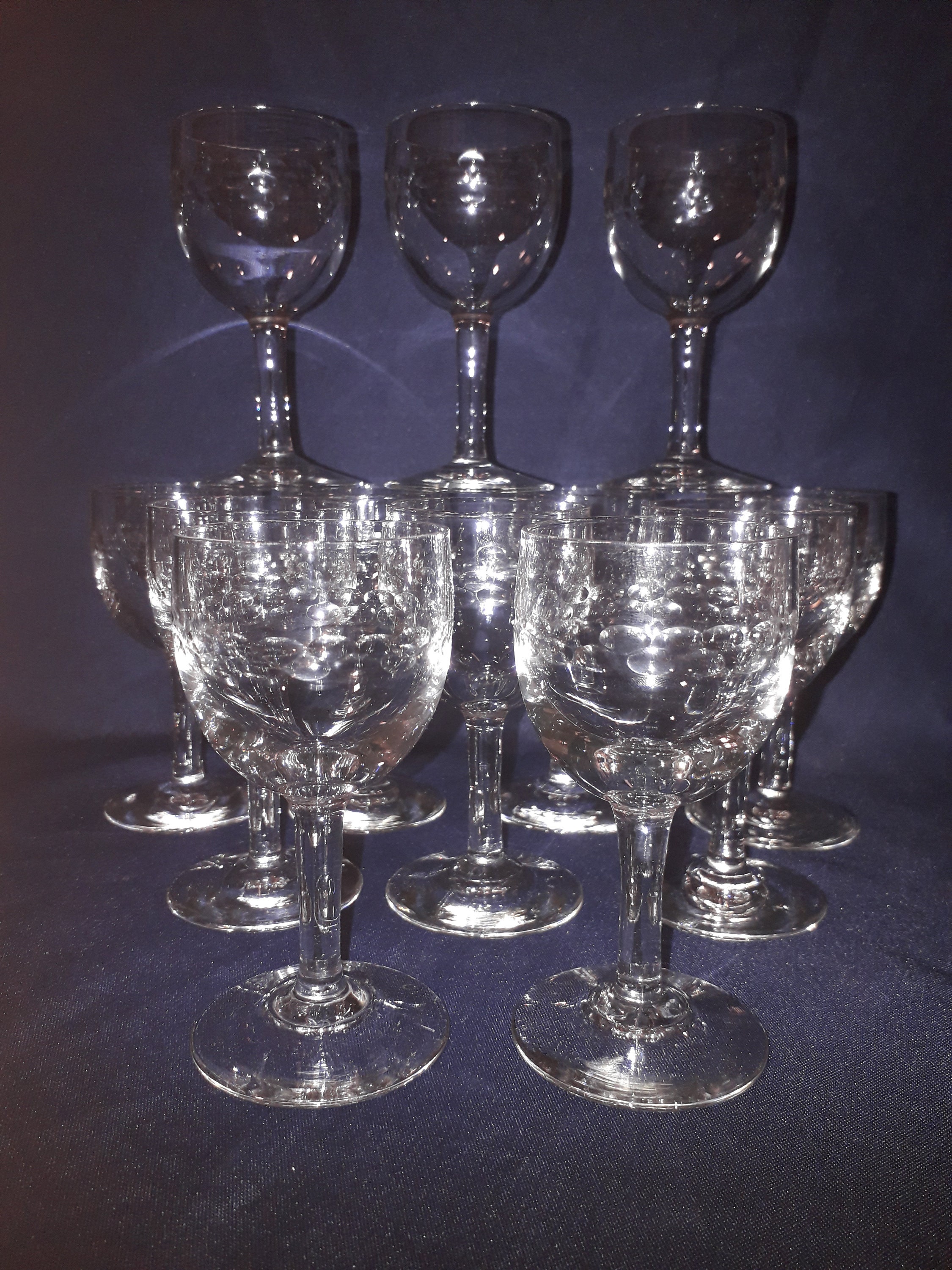 12 Verres en Cristal de Baccarat Pour Porto ou Sherry/Français Antiques