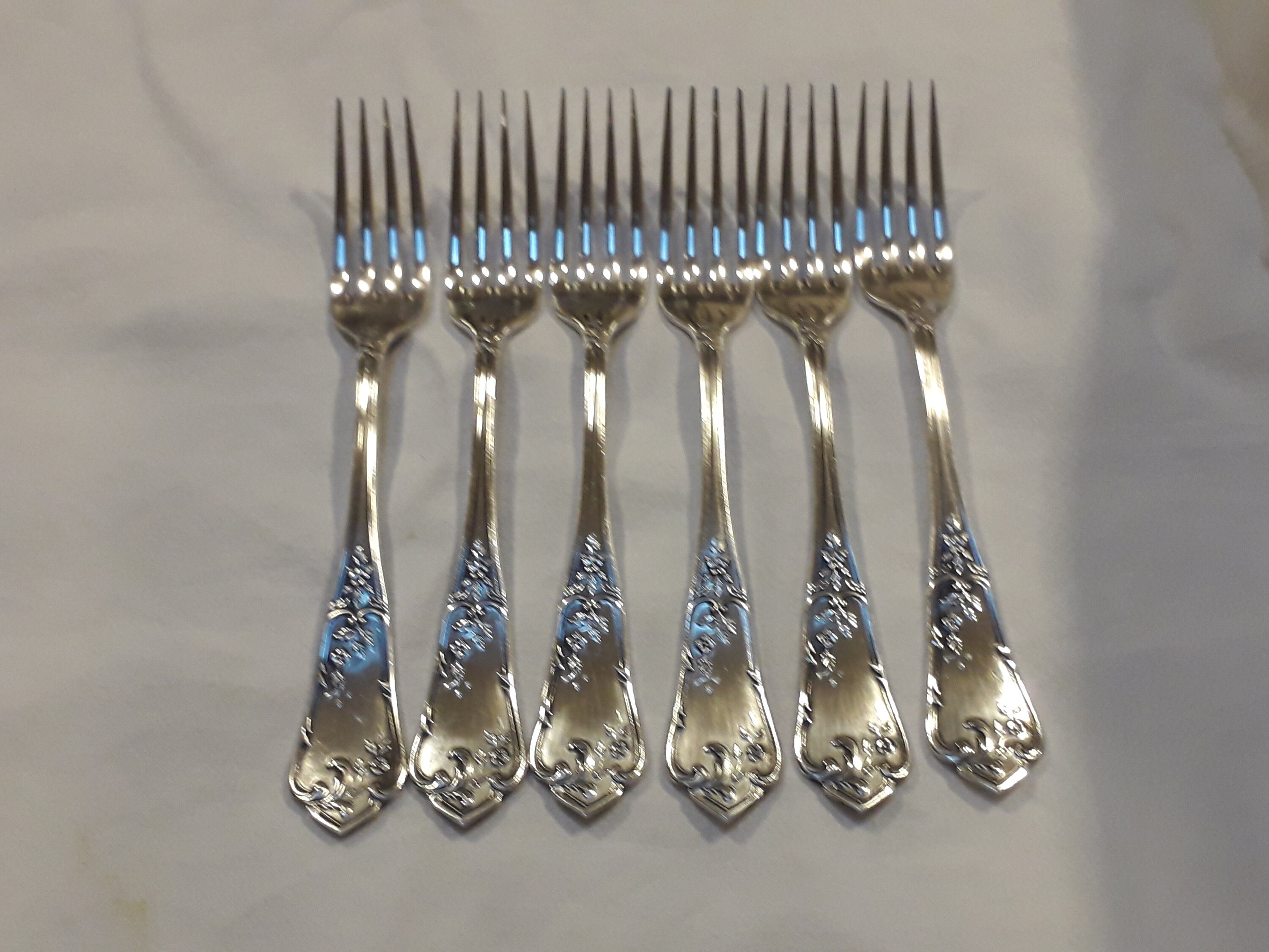 Superbe Set de 6 Français Antique Parisian Entree Forks/Dessert Forks/starter Forks - Boulenger Loui