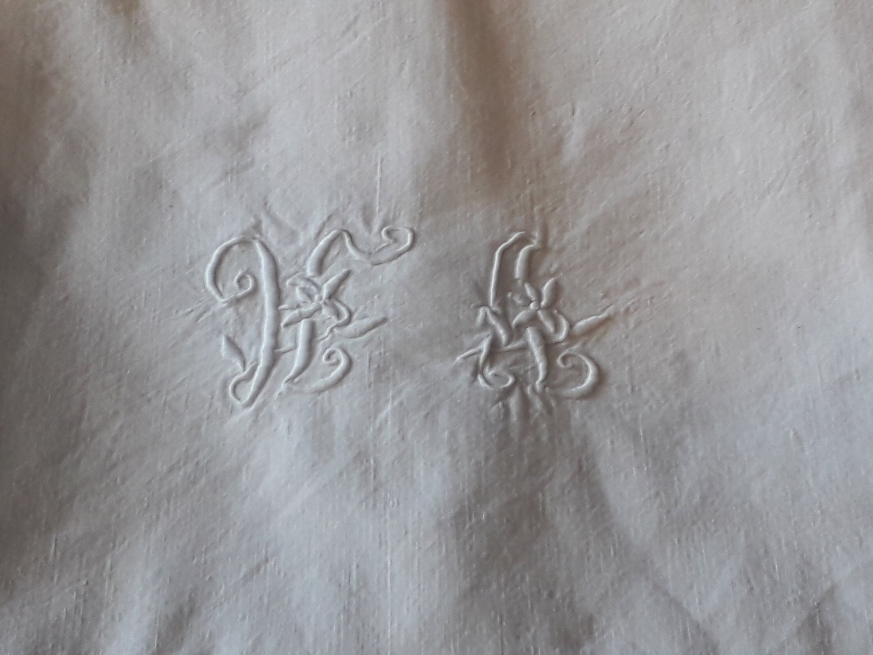 5 Français Ancien Monogramme Ha Grandes Serviettes/Torchons