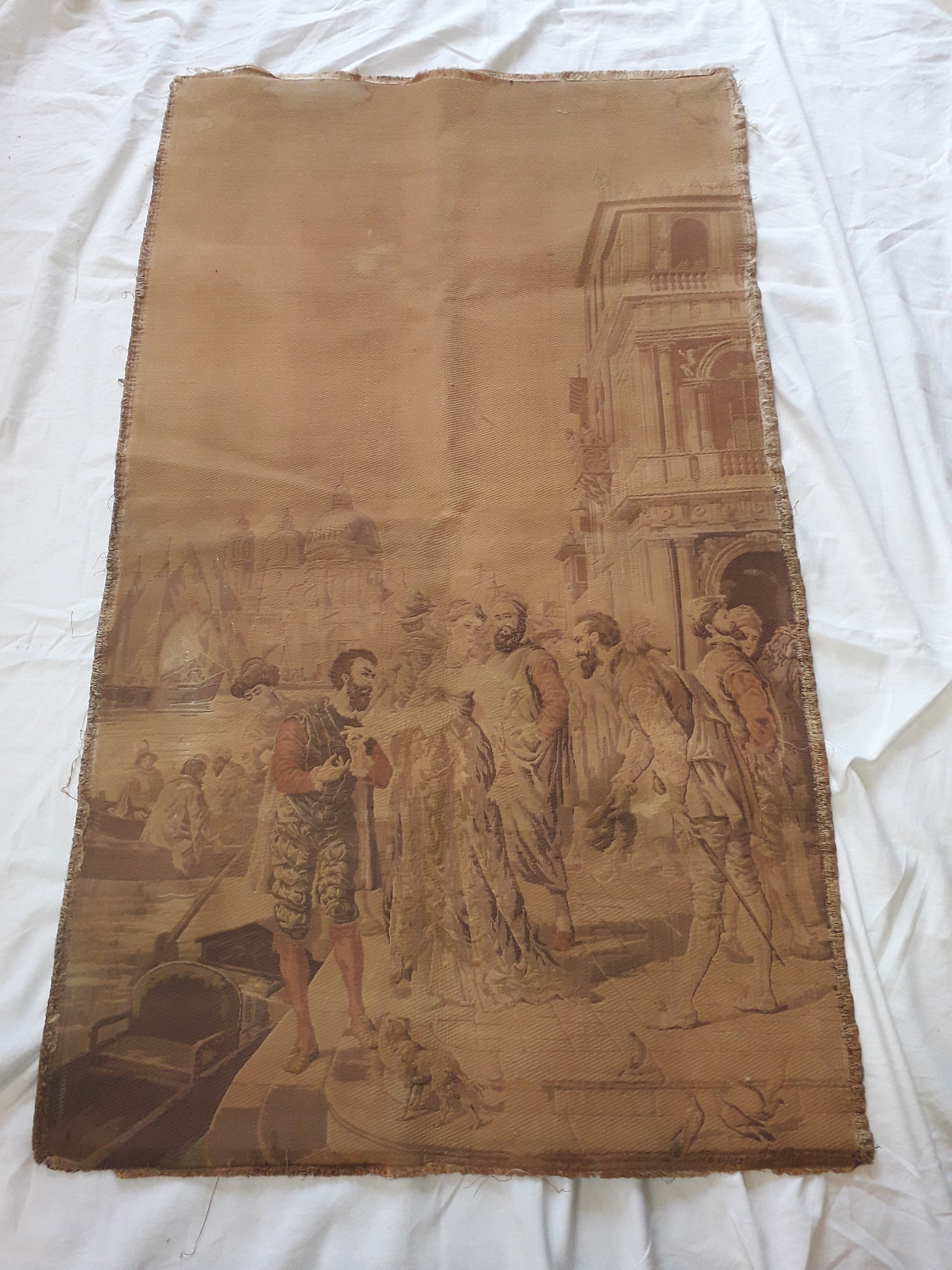 Français Tapisserie Antique d'après La Signature de Lorenzo Deleani