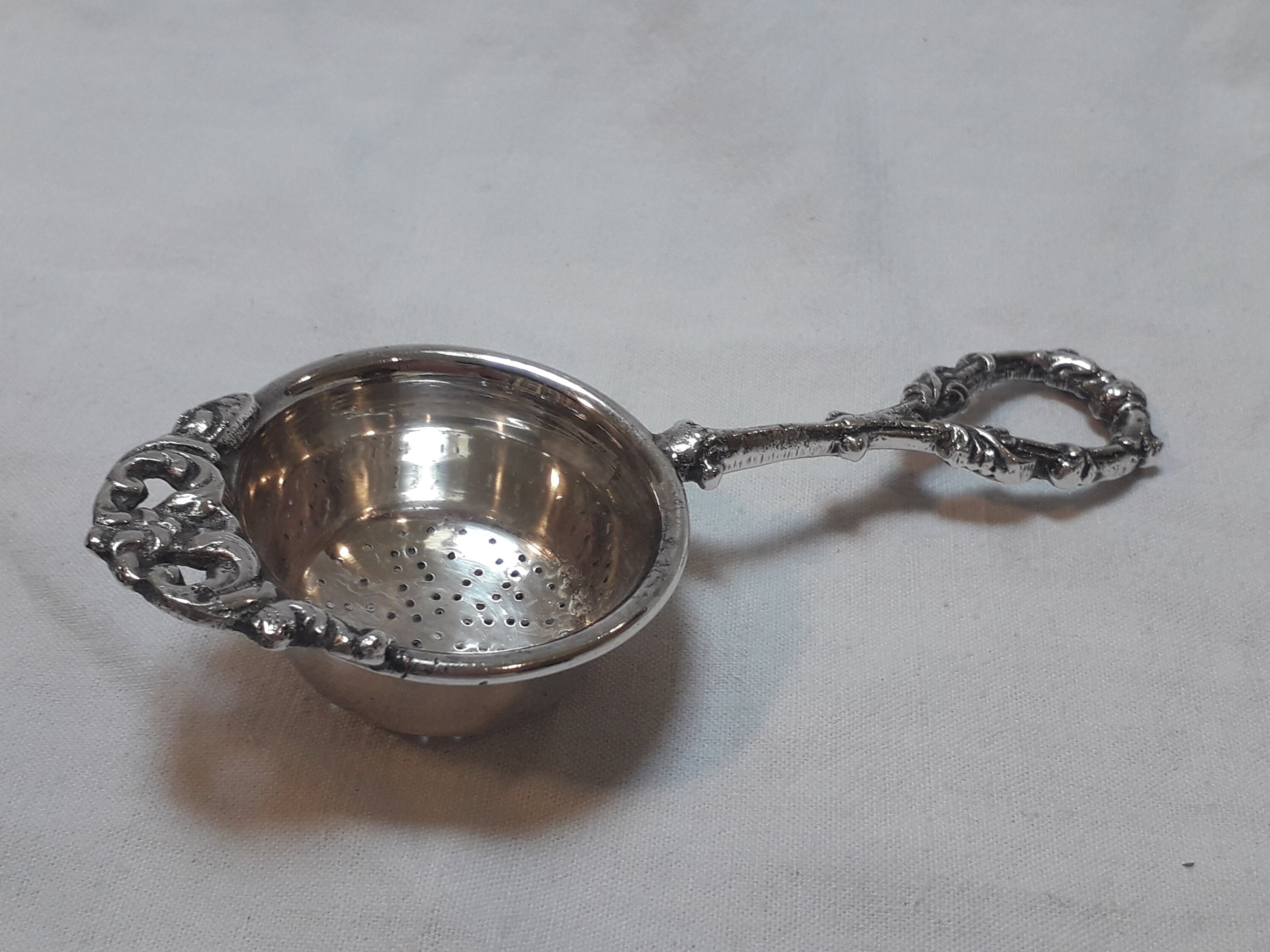 Français Passoire à Thé Art Nouveau Plaque d'argent