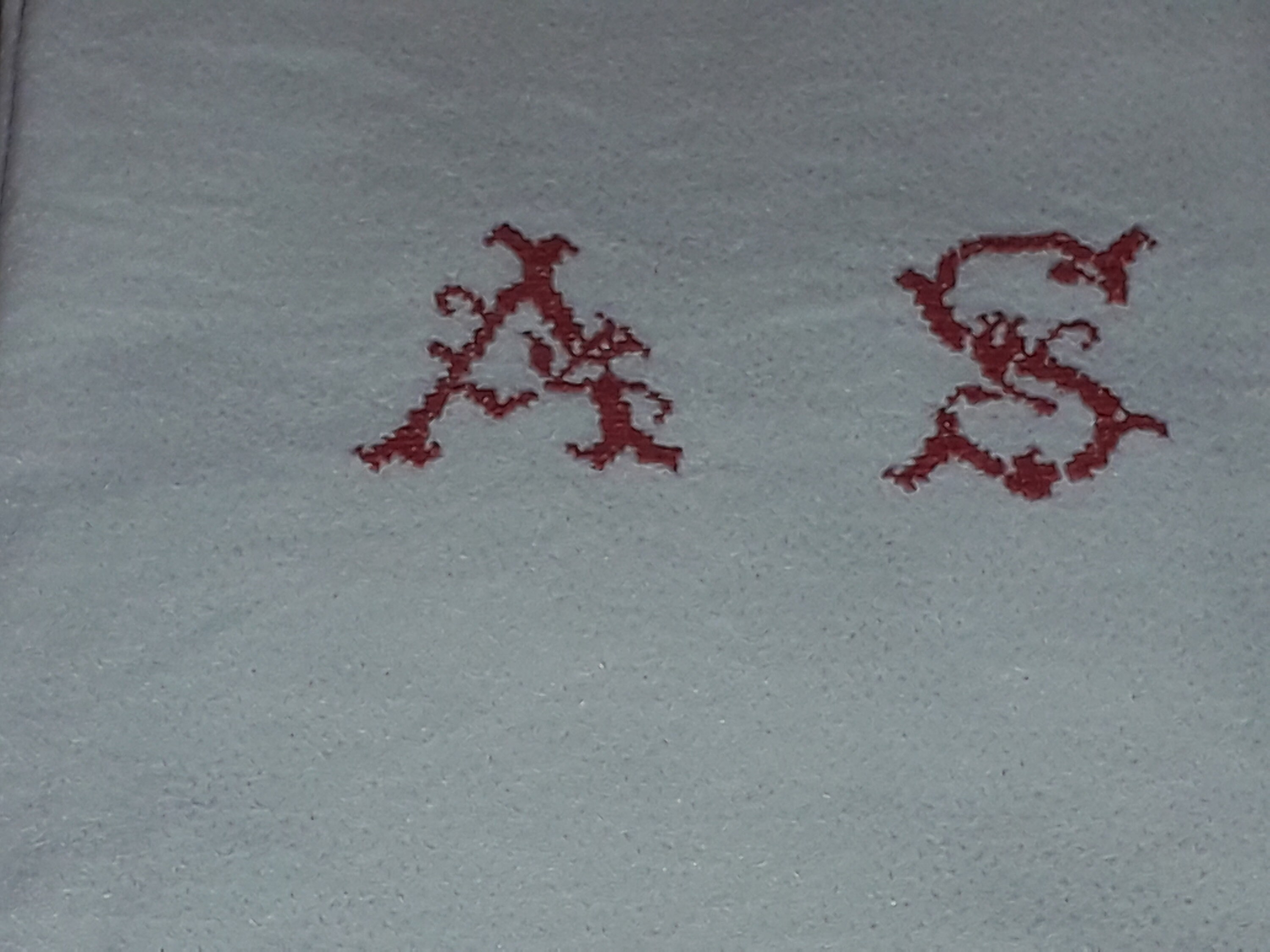 10 Français Antique Monogram As Serviettes/Damask