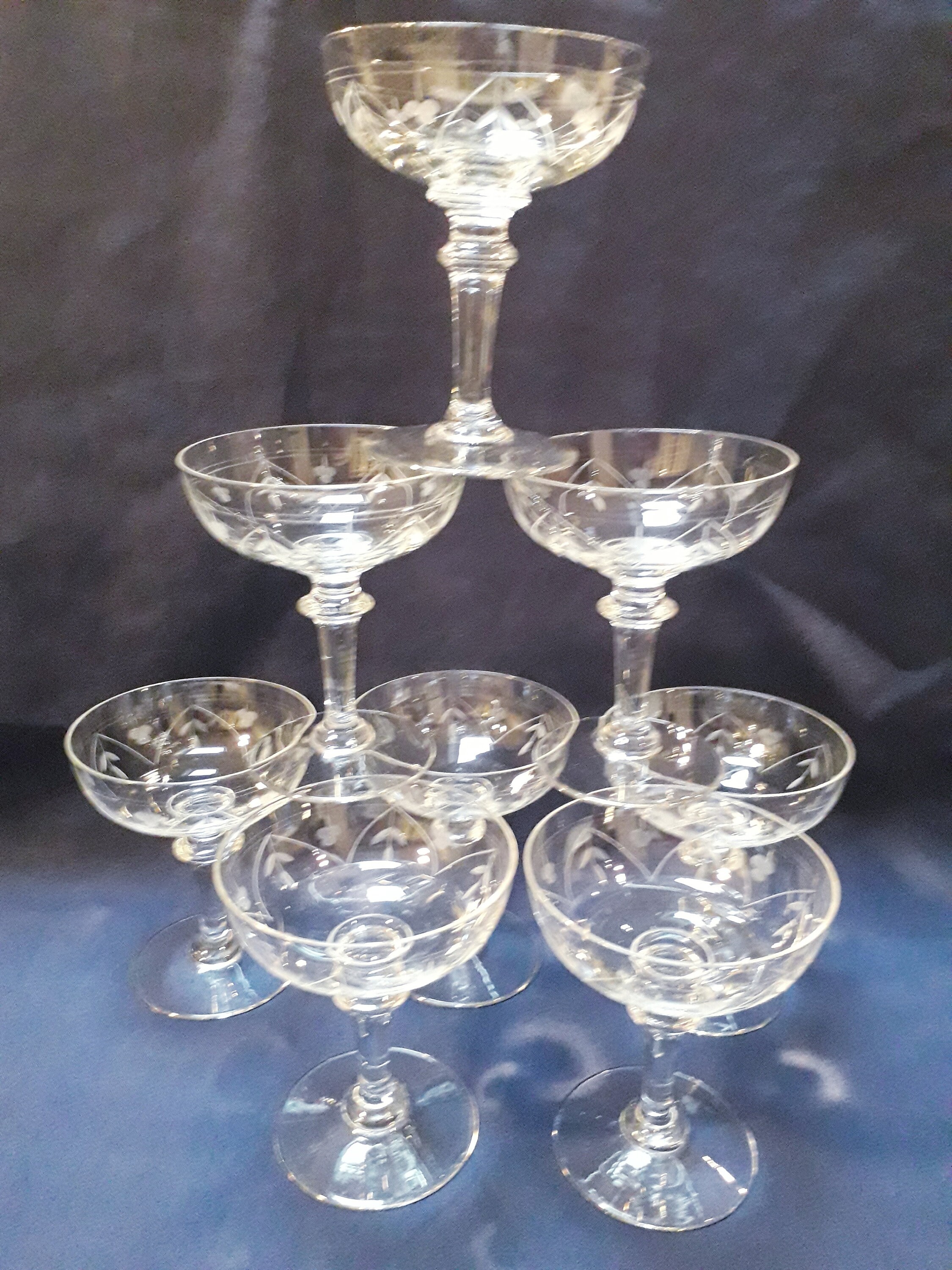 Coupes de Champagne 8 Français Crystal/Verres à Champagne