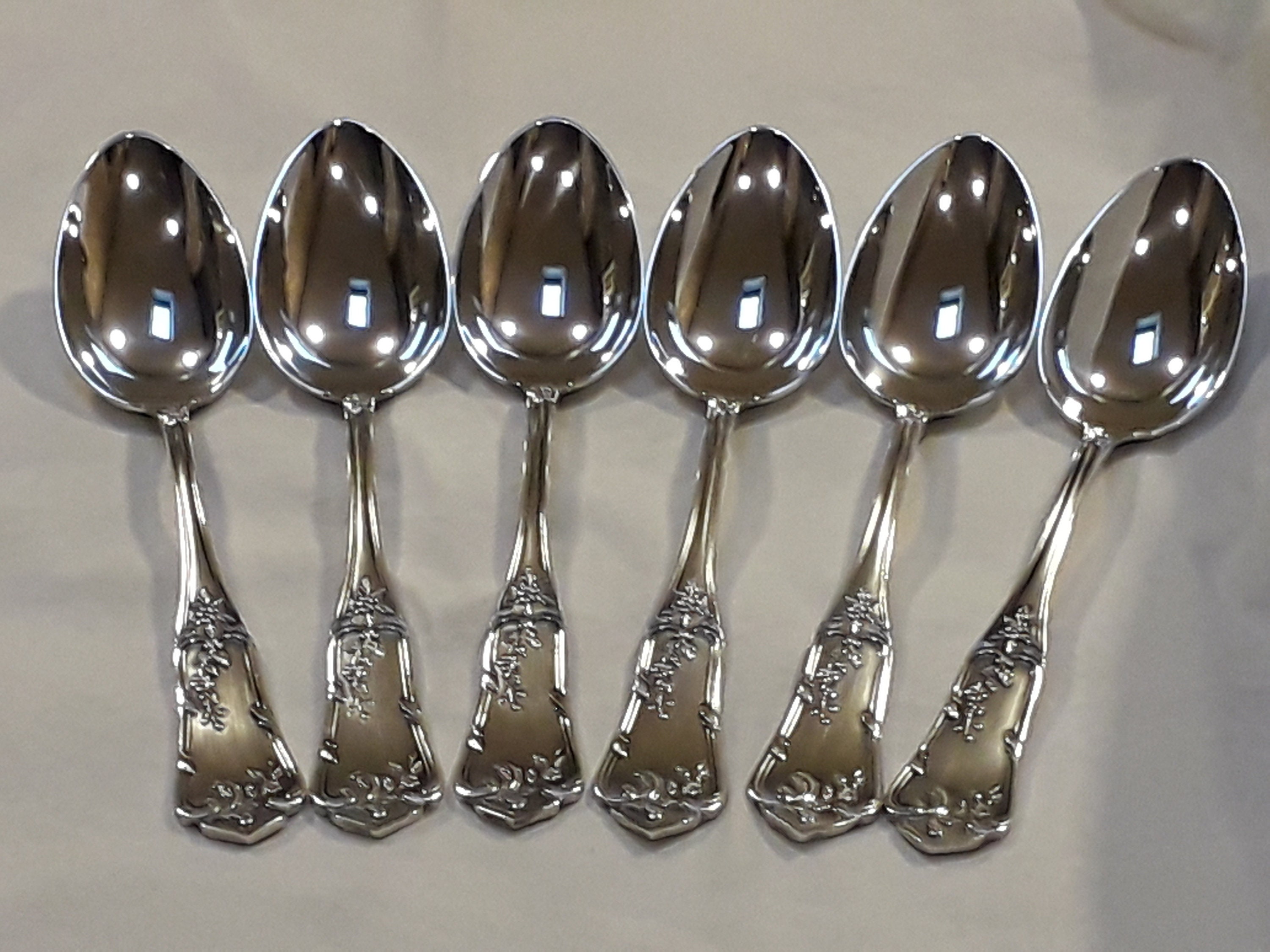 Superbe Set de 6 Français Cuillères à Soupe Parisiennes Antiques/- Boulenger Louis Xvi Xv Design Pre