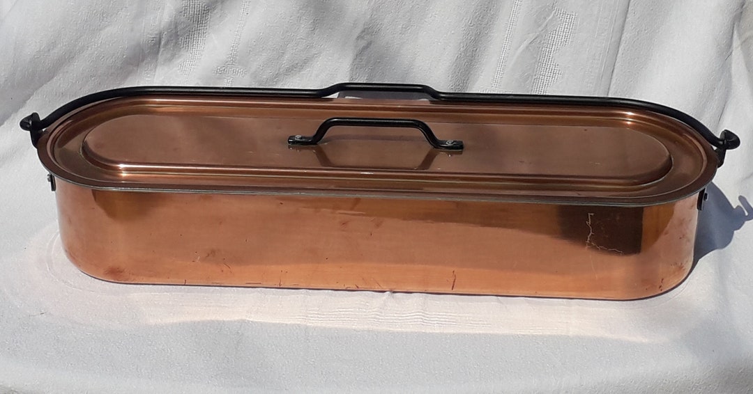 Large French Vintage Copper Fish Poaching Pan Etsy