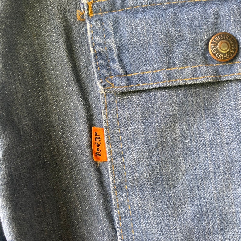 True Vintage 70s 1975 Levis 676 Bush Jeans Flare Bell Bottoms Orange ...