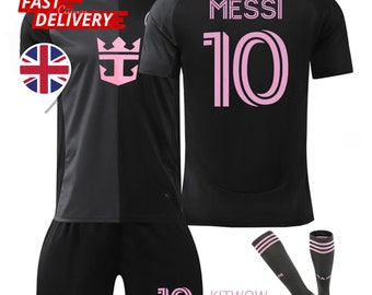 Messi Kids Football Kit Away #10 Miami Jersey Set | Fast UK Delivery
