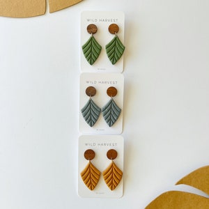 Wooden Leaf Dangle Earring