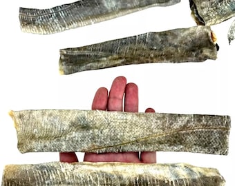 100% Organic-Natural Wild Icelandic Atlantic Cod Skin Flatties Air Dried 100g Luxury Treat