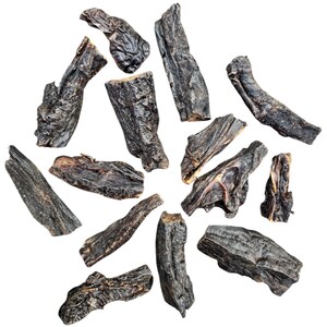 100% natuurlijk-biologisch gastronomische buffellever jerky strips, puur en natuurlijk, verpakking van 200 g