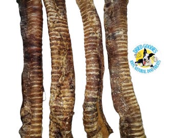 4 X Large Beef Trachea Dog Chews All Natural, High Protein Organic Treat
