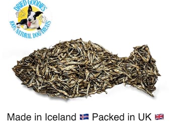 100% Natural-Organic ICELANDIC Air Dried Sprats Omega-3-6 Dog & Cat Treat 300g
