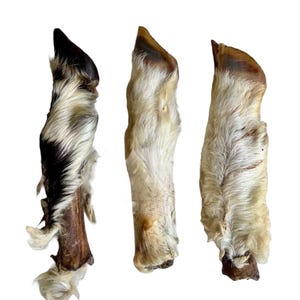 3 X Air Dried Furry LAMB FEET Leg Bone 100% Natural Long Lasting Dog Chew Organic