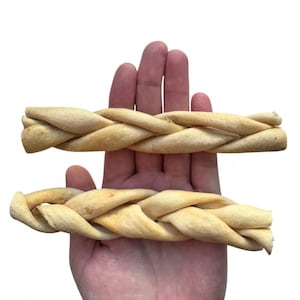 15cm Long Handmade LAMB SKIN BRAIDS Air Dried 100% Natural Dog Chew Treat 150g