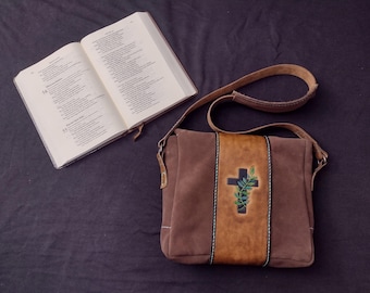Custom Bible Bag with Cross Body Shoulder Strap (Made to Order)