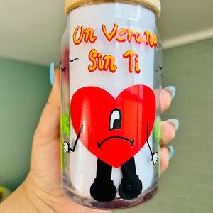 Bad Bunny Un Verano Sin Ti glass tumbler - beer can