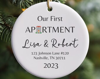 First Apartment Custom Christmas Ornament, Personalized New House Ornament