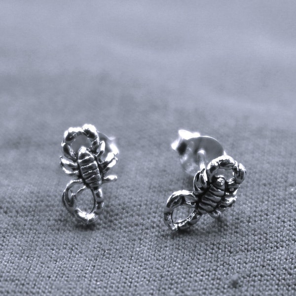 Scorpion Stud Earrings, 925 Sterling Silver, Silver Scorpion Earrings, Women Earrings, Gift for Girl, Best Friend Gift