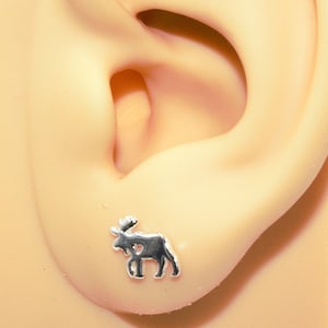 Elch Ohrstecker, 925 Sterling Silber Elch Ohrringe, Weihnachts Elch Ohrringe, Weihnachtsgeschenk, Geschenk für Frauen, Mädchen, Beste Freundin Geschenk