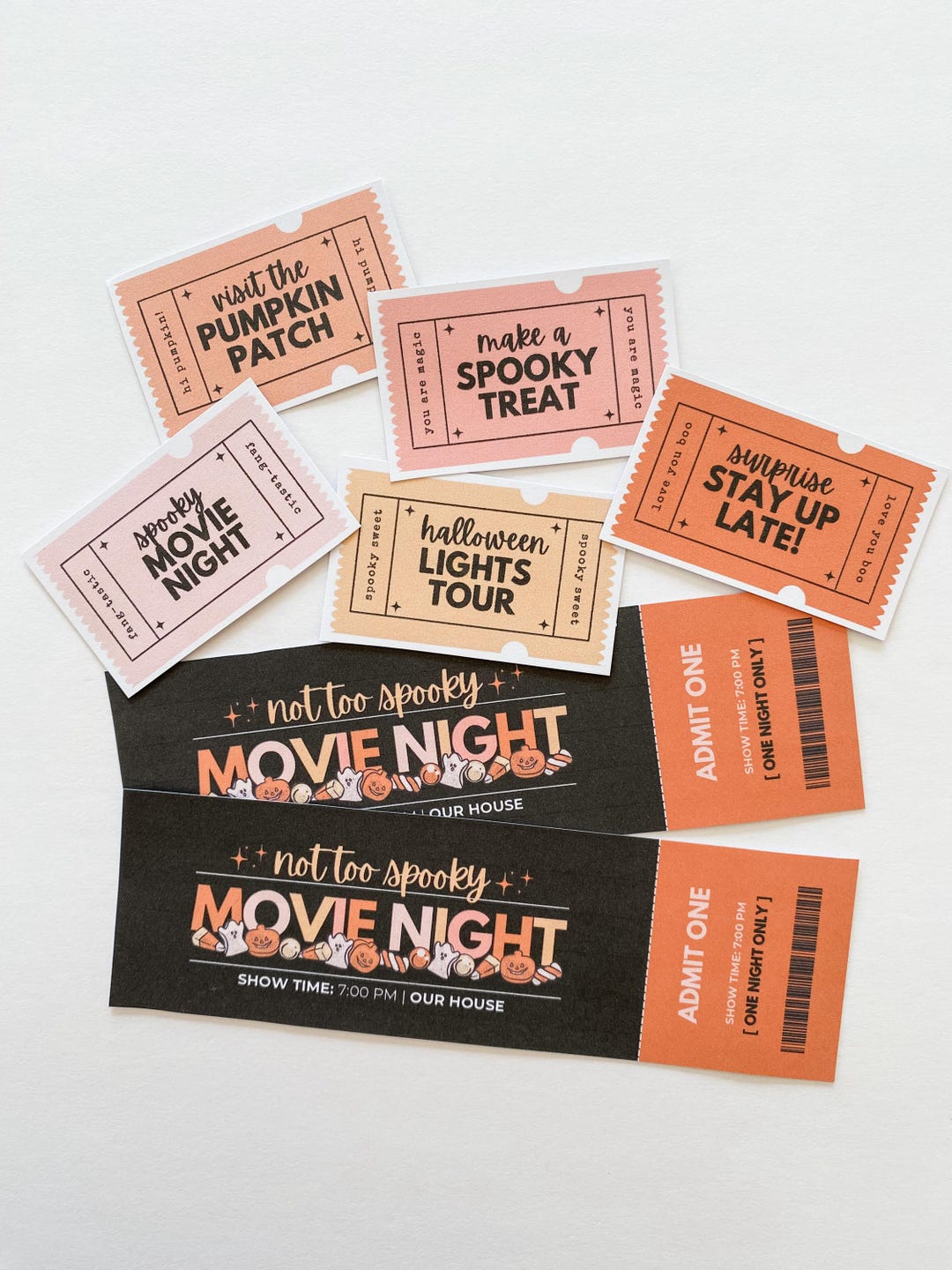 Retro Printable Halloween Activity Ticket Set - Etsy