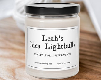 Personalized Idea Inspiration Candle, Custom Candle Gift, Cute Candle, Unique Gift, Personalized Soy Wax Candle, Gift For Her, Gift For BFF