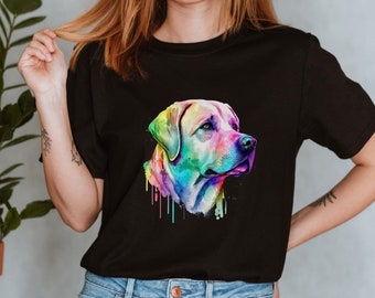 Labrador T-Shirt, Labrador Retriever Lover Tee, Labrador Owner Gift, Colorful Dog Print, Animal Lover Shirt, Cute Lab Breed Printed TShirt