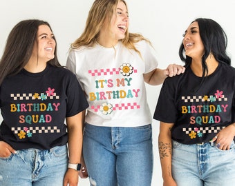 Groovy Birthday Group Shirt, Birthday Crew Sweatshirt, Birthday Party Hoodie, Birthday Team Gift, B-day Squad TShirt, Retro Groovy Tee