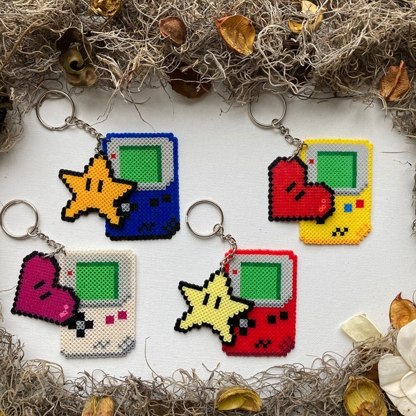 Gameboy Original Keychain | Mini Perler Beads