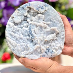 21CM Dendritic Opal Druzy Heart: Altar Crystal Healing Stone