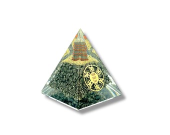 Pyrit Orgonit Pyramide, Zibu Symbol, Reichtum und Wohlstand