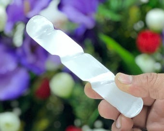 Varita espiral de cristal de selenita: Meditación y purificación (12 cm)