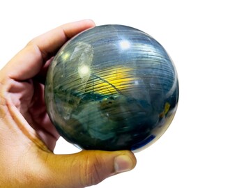 Rainbow Flash Labradorite Sphere (100MM): Polished Gemstone Decor