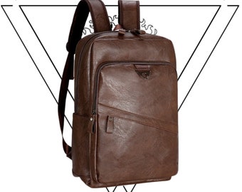 Vintage Travel Backpack Vegan Laptop Handbag Large Luxury Bag for Men Unisex Rucksack