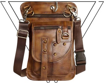 Practical Thigh Bag Leather Drop Leg Pouch Motorcycle Side Holster