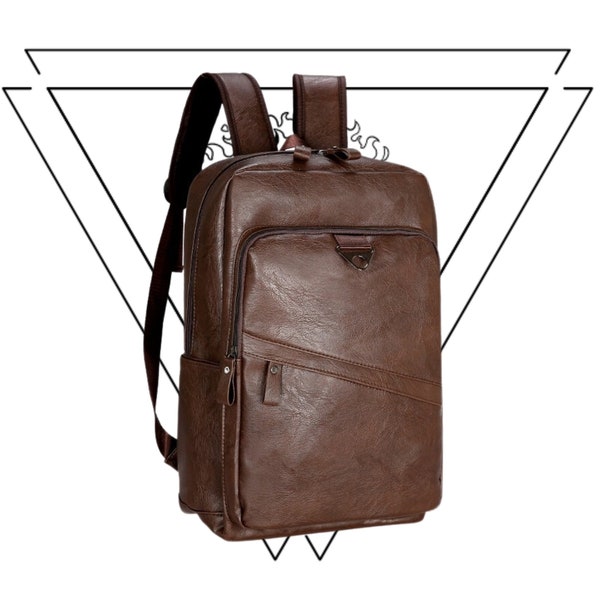 Vintage Travel Backpack Vegan Laptop Handbag Large Luxury Bag for Men Unisex Rucksack
