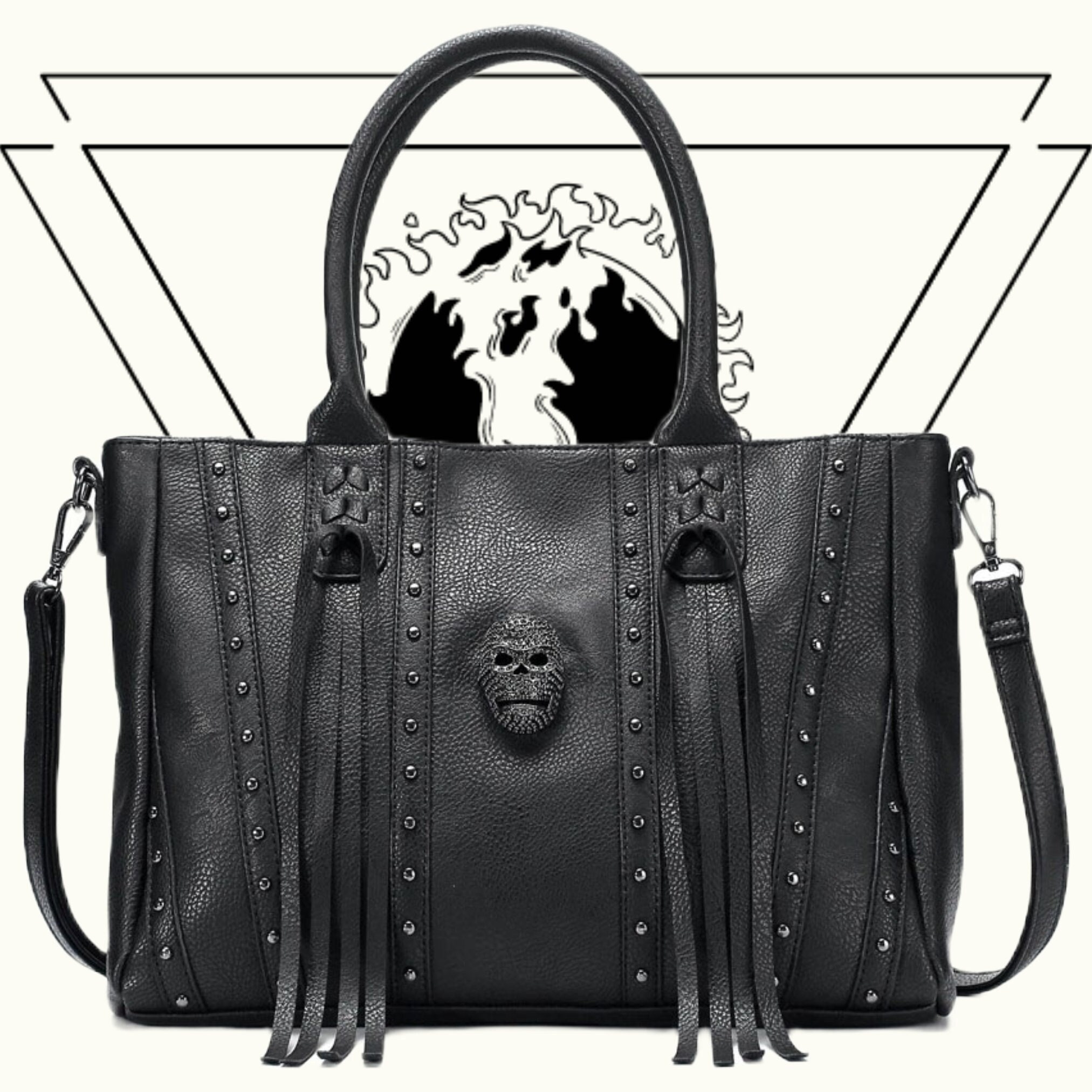 Studded Shoulder Bag for Women Leather Punk Style Rock Rivet Crossbody Bag  Handbag with Chain Wallet Purse for Girls