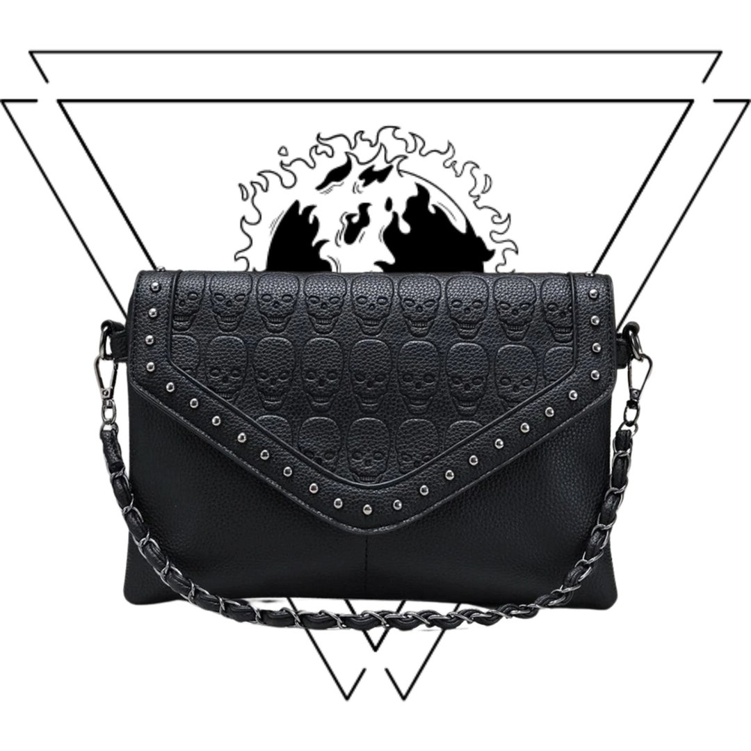 Pinker Totenkopf Geldbeutel - Rockabilly Gothic Portemonnaie