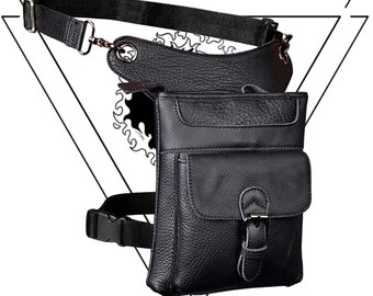 Utility Belt Thigh Bag Holster Leather Drop Leg Pouch Hip Sling Pack Bum Bag