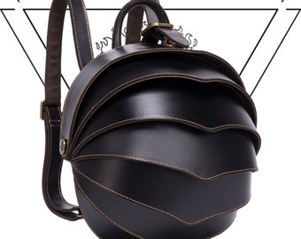 New Shell Backpack Retro Leather Beetle Bag Travel for Men and Women