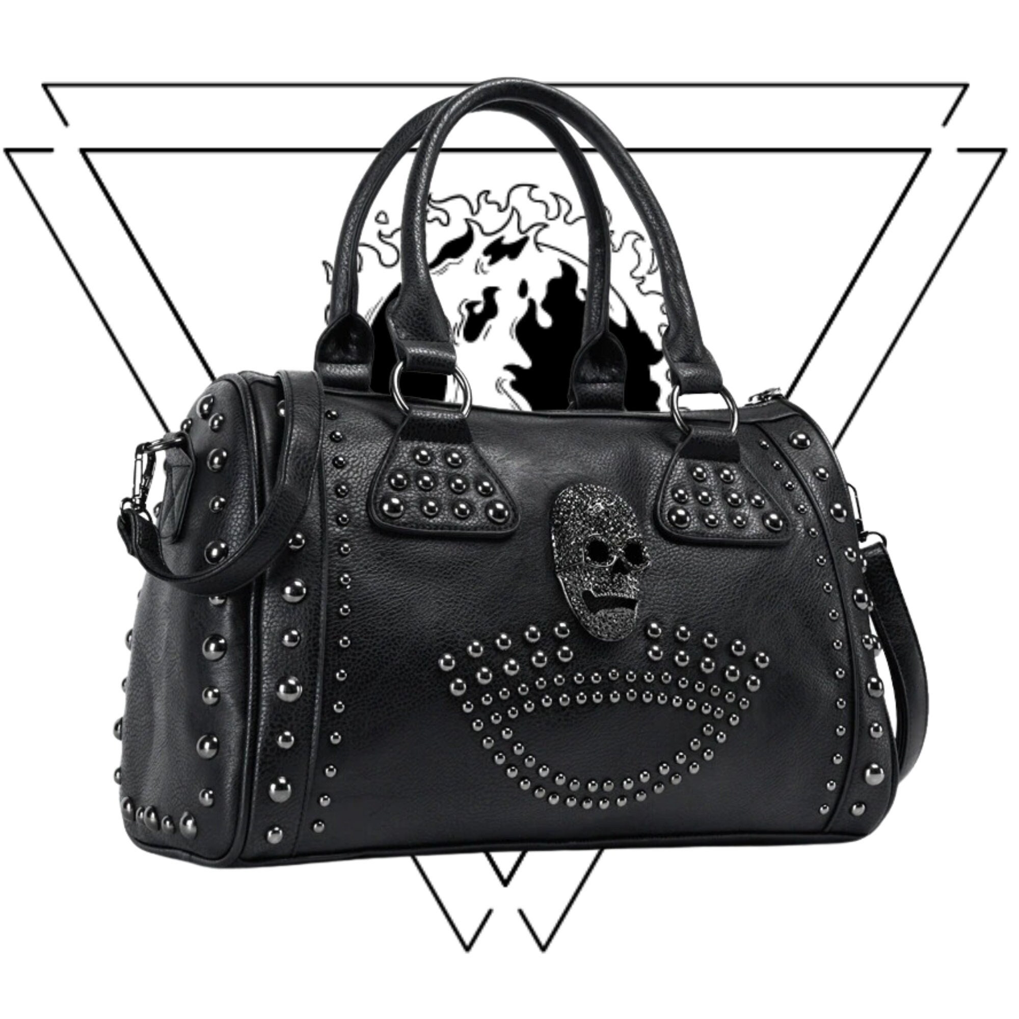Studded Black Small Leather Bag, Shoulder Holster Bag, Dark Leather  Crossbody Bag Studded, Women Gothic Handbag Adjustable Strap With Studs -  Etsy