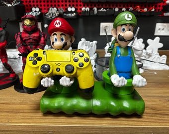 Mario, Super Mario, Luigi, Gamer, Phone holder, Joystick Holder, Controller Stand, Room Decor, Office decor
