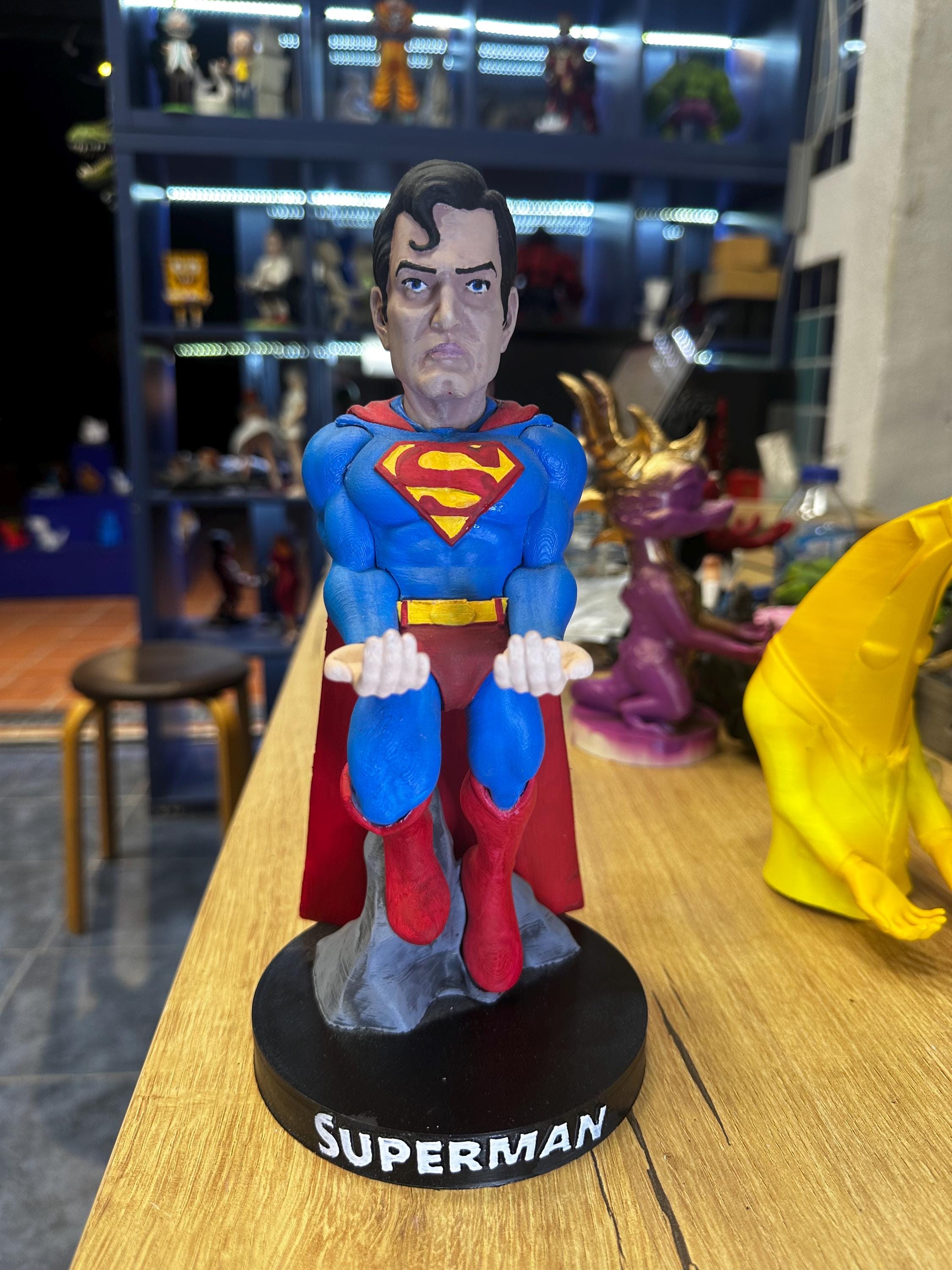 Superman, Dc, Phone Holder, Joystick Holder, Controller Stand