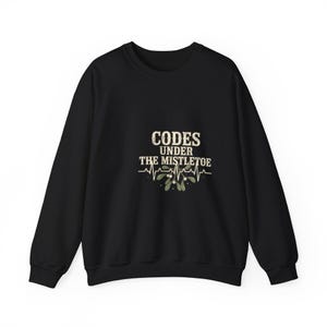 Codes Under The Mistletoe Sweatshirt, Funny Christmas Nurse Crewneck, Vintage Holiday Gift for ER RN, Cozy Pullover